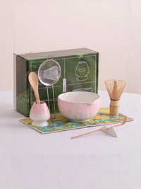 Japanese Ceramic Matcha Tea Ceremony Set with Bamboo Whisk and Bowl