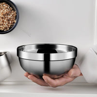 Stainless Steel Double-Layer Insulated Bowl Anti-Scald Soup Bowl for Commercial Use, Canteens, Kindergartens, Students - 304 Rice Bowl
