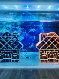 Fish Tank Shelter House for Fish and Shrimp, Nursery, Breeding, Submersible Hollow 3D Printed Landscaping Decoration