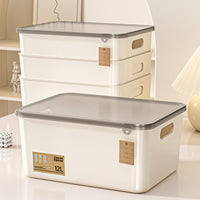 Household Storage Bins with Lids for Snacks, Toys, and Cosmetics - Rectangular Desktop Organizer Baskets