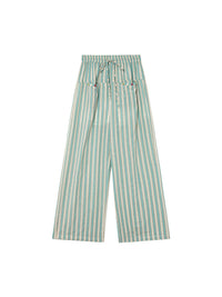 Korean Seoul Mint Mambo Loose Straight Cotton Linen Pants