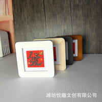 Mini Square Solid Wood Picture Frame with Rounded Corners for Desktop Decor