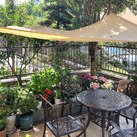 Beige Sun Shade Net for Patio, Balcony, Garden, and Greenhouse Cooling