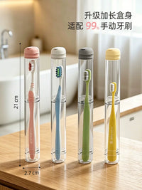 Portable Toothbrush Travel Case Transparent Dustproof Holder for Business Trips and Tourism