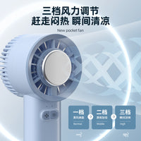 Portable Semiconductor Cooling Handheld Fan with Ice Compress Function, Mini USB Rechargeable for Office and Travel