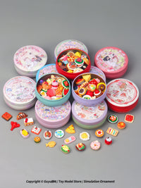 Miniature Food Storage Box with 30 Play Food Items for Dollhouse Decor