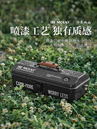 ISE MOUNT Outdoor Picnic Coffee Box Iron Storage Case for Camping Coffee Pot Tools