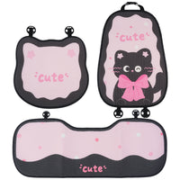 Summer Ice Silk Breathable Car Seat Cushion with Cute Cat Design, Universal Non-Slip