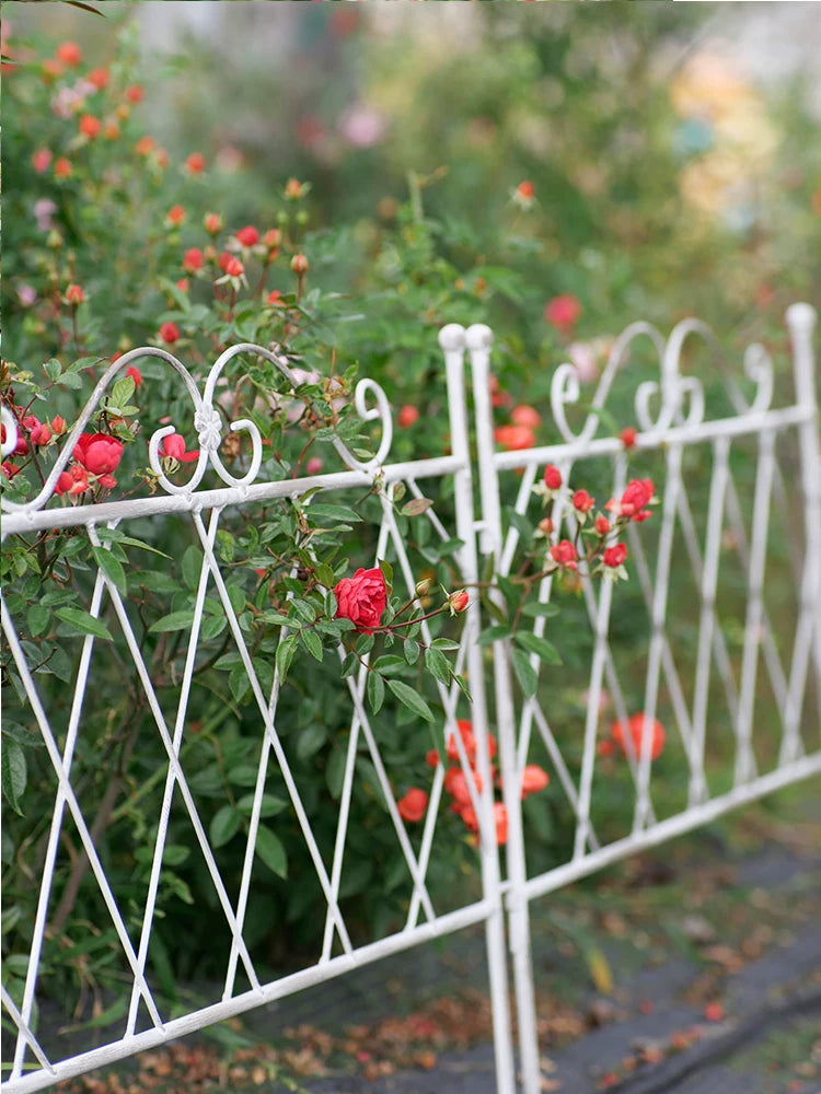 Vintage Iron Garden Fence Panel Decorative Outdoor Border Edging