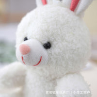 Cartoon Teddy Rabbit Plush Keychain Bag Charm Mini White Bunny Doll Phone Case Accessory