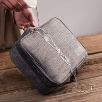 Triple-Layer Portable Electronic Organizer Bag for Cables and Accessories