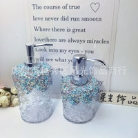 Diamond-Embellished Refillable Pump Bottles for Shampoo, Lotion, and Soap - Portable Travel Size for Hotel Bathrooms