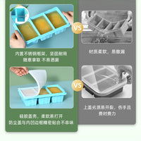 Large Grid Silicone Ice Cube Tray with Lid for Home Use, Food Grade Leak-Proof Freezer Storage Box for Soup and Food