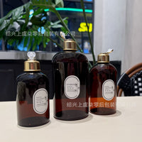 500ml Caramel Brown Light-Blocking PET Plastic Empty Bottle with Ding-Dong Cap for Shower Oil Toner Massage Oil Hydrosol