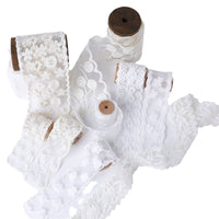 Lace Embroidery Floral Ribbon Trim for DIY Crafts, Wedding Decor, Gift Wrapping, and Hair Accessories
