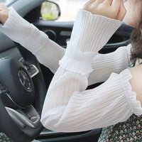 UV Protection Cooling Arm Sleeves for Women - Thin Ice Silk Sun Protection Arm Covers