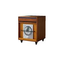 Bauhaus Design Nightstand, Solid Wood Small Side Table for Bedroom, Movable End Table