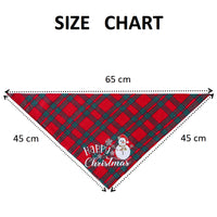 Christmas Plaid Pet Bandana Double-Layer Cotton Dog Scarf