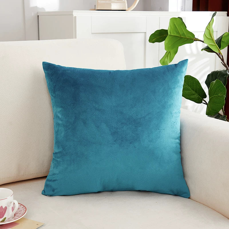 Solid Color Plush Throw Pillow with Core for Sofa Car Home Decor