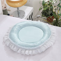 Pet Cooling Mat for Cats and Small Dogs, Round Washable Summer Sleeping Pad for Kennels and Cages