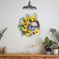 American Welcome Eucalyptus Wreath Door Hanging Decoration Artificial Flower Garland for Party