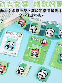 Cute Panda Magnetic Bookmarks for Students, Cartoon Reading Page Clips