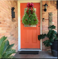 Christmas Tree Wreath Door Hanging Decoration for Holiday Home and Yard