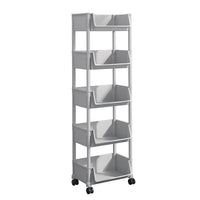Multi-layer Rolling Utility Cart with U-shaped Opening for Living Room Storage