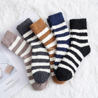 Men's Coral Fleece Thermal Socks - Mid-Calf, Thickened, Non-Shedding for Winter Home & Sleep