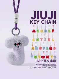 26 English Alphabet Plush Doll Keychain Bag Charm