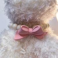 Pet Collar with Pink Bow for Cats and Small Dogs