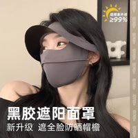 Women's Summer UV Protection Ice Silk Breathable Full Face Sun Mask with Brim