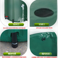 Foldable Rain Barrel Water Collection Tank with Lid for Outdoor Garden Use