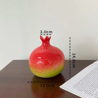 Artificial Pomegranate Flower and Fruit Arrangement with Vase, Festive Table Decor