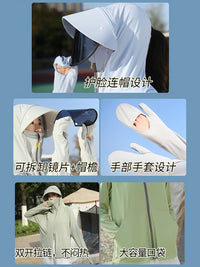 Women's UPF 50+ UV Protection Ice Silk Sun Protection Jacket for Summer Cycling