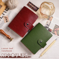 A7 Vintage Soft Leather Loose-Leaf Notebook with Refillable Pages for Students and Professionals