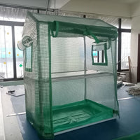 Mini Walk-in Greenhouse with Roll-up Zipper Door, Powder-Coated Steel Frame for All Seasons