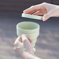 Collapsible Silicone Travel Cup with Lid - Portable for Camping & Outdoor Use