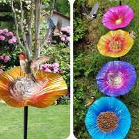 Outdoor Hummingbird Feeder with Stake, Bee Water Station, Garden Flower Bird Bath for Yard Decoration