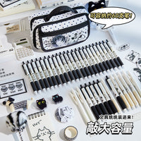 Minimalist Japanese-Style Polka Dot Ita Bag Pencil Case with Large Capacity