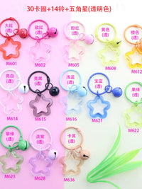 Acrylic Star Bell Keychain for Women's Bags - 2025 New Style Dopamine Aesthetic