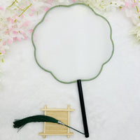Long Handle Silk Fan for DIY Painting and Embroidery