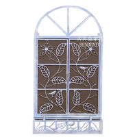 Wrought Iron Faux Window Planter Basket Wall Decor for Indoor Outdoor Balcony Garden