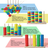 Wooden Rainbow Stacking Rings Educational Toy for Toddlers