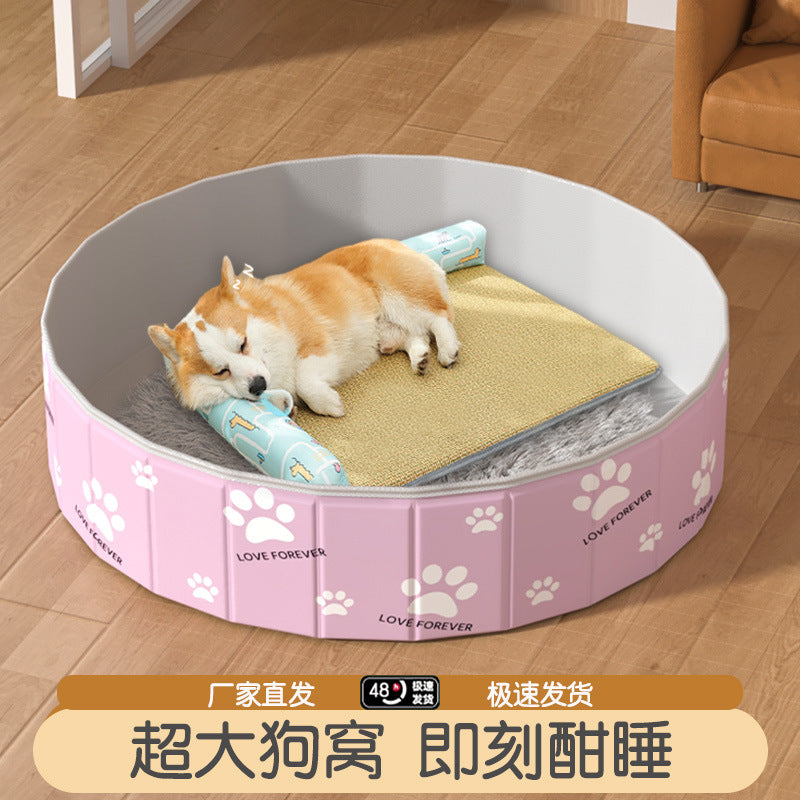 Foldable Pet Swimming Pool for Dogs, Portable Bathing Tub for Large and Medium Pets