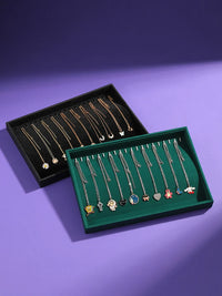 Velvet Necklace Display Tray with Dust Cover for Jewelry Storage and Exhibition