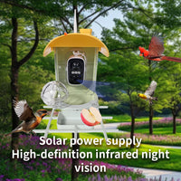 Smart Bird Feeder with HD Camera and Solar Panel for Outdoor Pet Birds