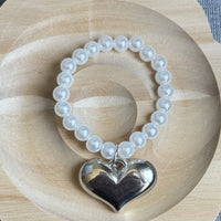 Pearl Heart Pendant Cartoon Plush Doll DIY Jewelry Accessories