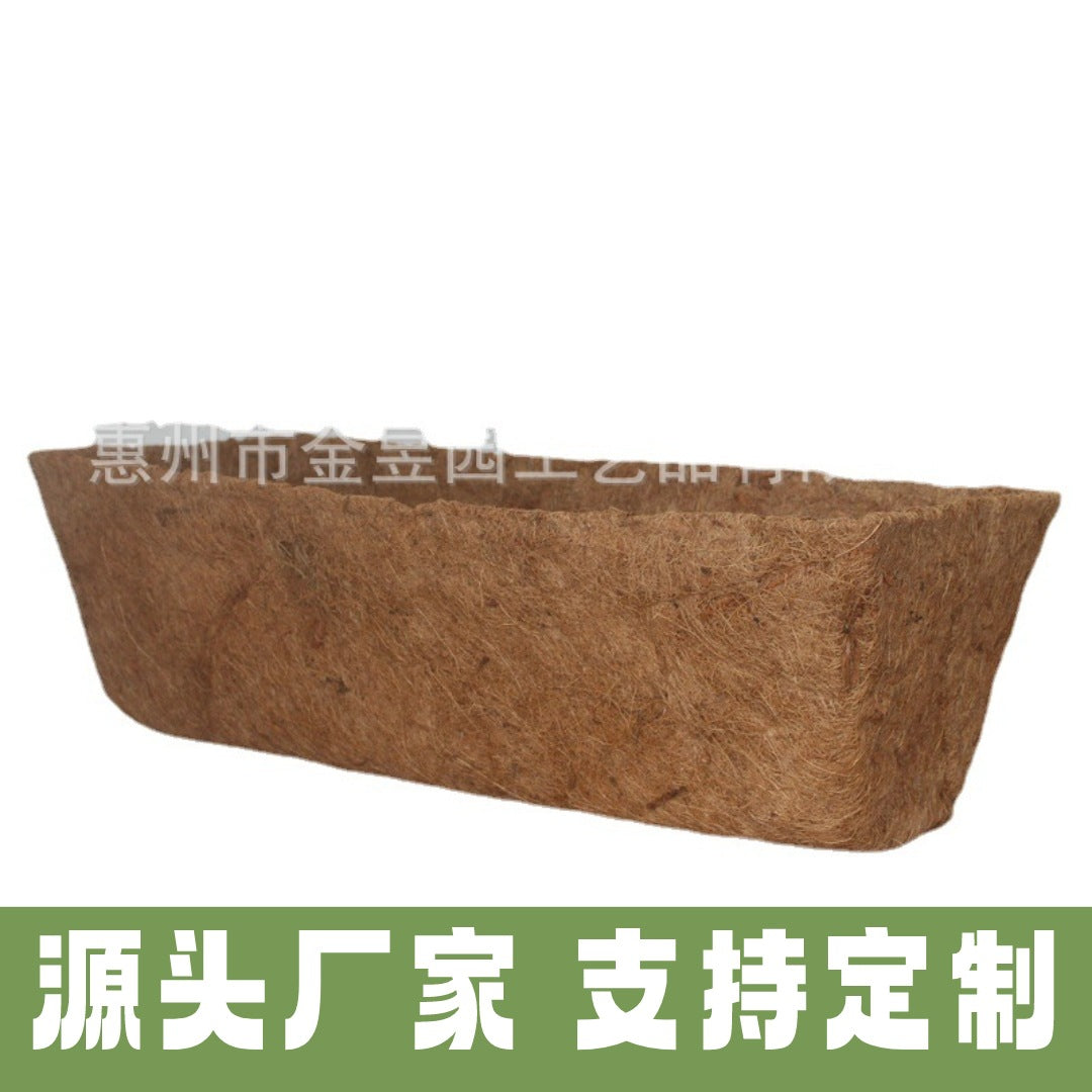 Coconut Coir Liner Square Planter Basket, Large Wall-Mounted Balcony Indoor Bonsai Office Plant Pot