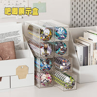 Clear Stackable Display Case for Badges and Pins, Large Capacity Storage Box for Collectibles